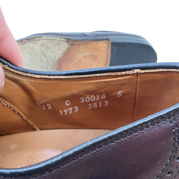 Allen Edmonds mens 12 C Oxblood Wingtip Oxford Chester Dress Shoes EUC - Picture 6 of 10